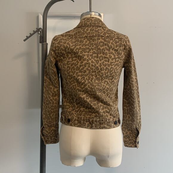 Lucky Brand Tomboy Trucker Leopard Print Jacket Denim Animal Print XS Women’s - Picture 4 of 6